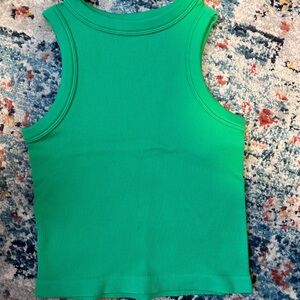 NWOT- Vibrant Green Ribbed Tank Top